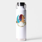 De Goddelijke Eenhoorn | Maan en wolken Waterfles (Voorkant)