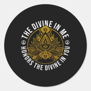De Goddelijke In Mij Positieve Boodschap Spirituel Ronde Sticker