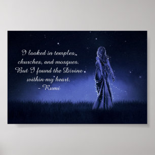 De Goddelijke in Mijn Hart Spirituele Quote Poster
