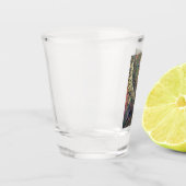 De goddelijke levensboom hemelse vleugels en juwel shot glas (Links)