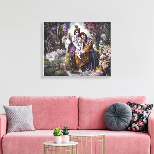 De goddelijke liefdevolle paar canvas kunst (Insitu (Woonkamer))