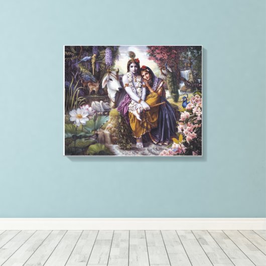 De goddelijke liefdevolle paar canvas kunst (Insitu (Houten vloer))