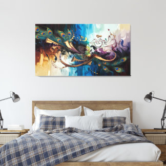 De Goddelijke Symfonie: Krishna's Melodie van Kleu Canvas Afdruk