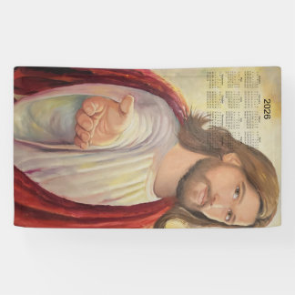 De goddelijke uitnodiging: Jezus 2026 Kalender Spandoek