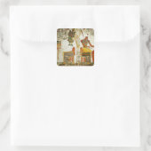 De goden Osiris en Atum uit Tomb van Vierkante Sticker (Tas)