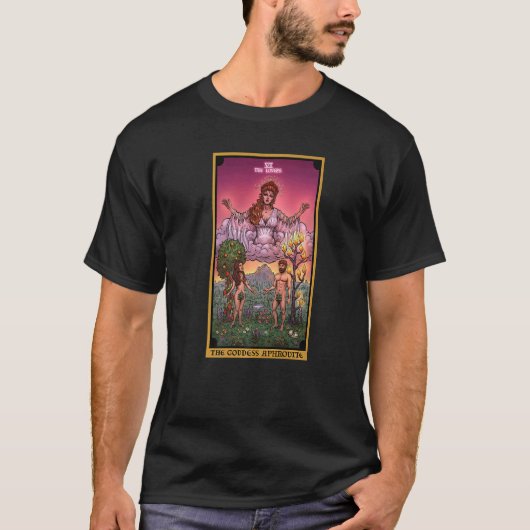 De godin Aphrodite de Tarot Kaart Pagan Witch T-shirt (Voorkant)