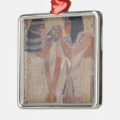 De godin Hathor plaatst de magische kraag Metalen Ornament (Links)