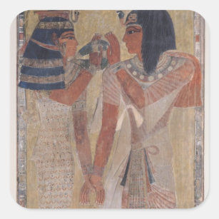 De godin Hathor plaatst de magische kraag Vierkante Sticker