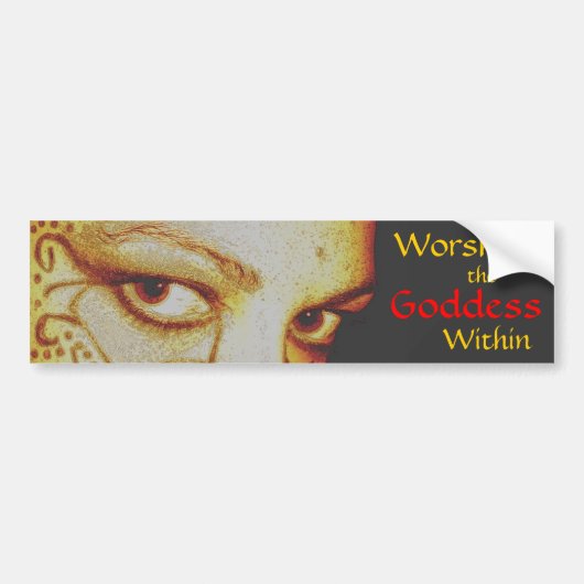De godin in binnenbumper aanbidden bumpersticker (Voorkant)