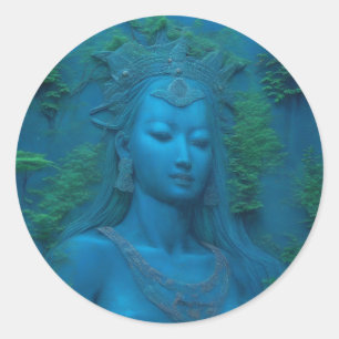De godin Ishtar in het meer van het eeuwige leven Ronde Sticker