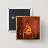 De godin Isis Vierkante Button 5,1 Cm (Voorkant /achterkant)