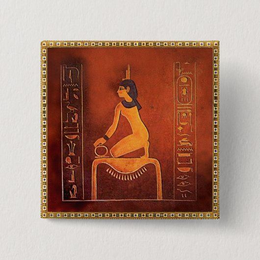De godin Isis Vierkante Button 5,1 Cm (Voorkant)