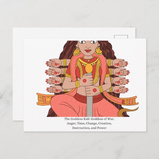 De godin Kali Briefkaart (Voorkant / Achterkant)