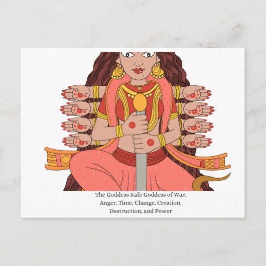 De godin Kali Briefkaart (Voorkant)