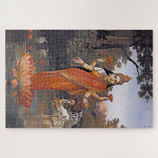 De godin LAKSHMI - zelfs grote afbeeldingen - Legpuzzel (Horizontaal)