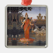 De godin LAKSHMI - zelfs grote afbeeldingen - Metalen Ornament (Voorkant)