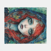 De godin met rood haar fleece deken (Voorkant (Horizontaal))