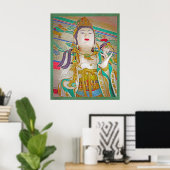 De godin Quan Yin in haar tempel Poster (Thuiskantoor)
