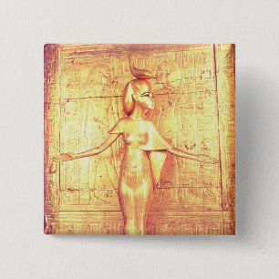 De godin Selket op de canopische schrijn Vierkante Button 5,1 Cm