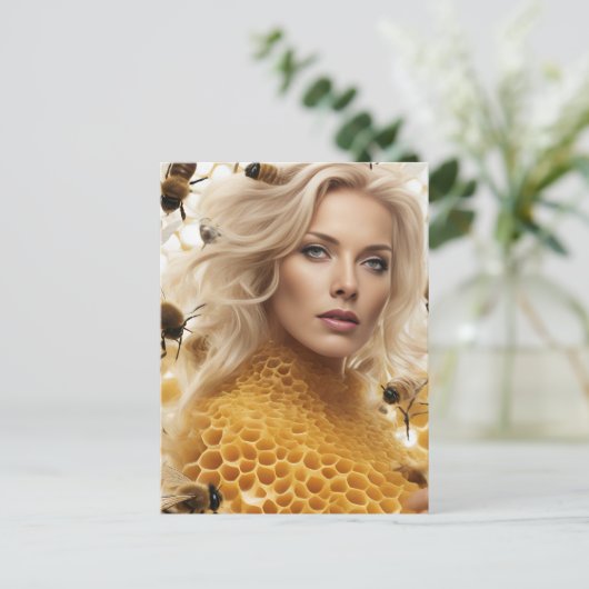 De godin van de honingbij briefkaart (Staand voorkant)