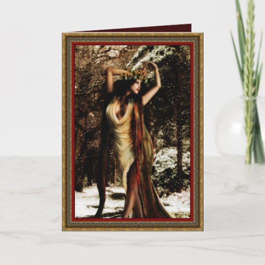 De Godin van de Hulst van Yule Feestdagen Kaart (Voorkant)