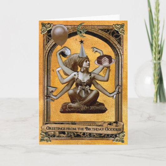 De Godin van de verjaardag Kaart (Voorkant)