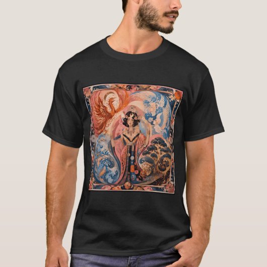 De Godin van de Vier Elementen - Feniks, Vis, T-shirt (Voorkant)