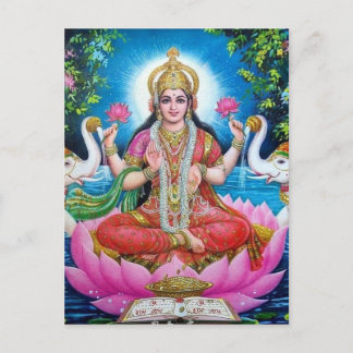 De Godin van Lakshmi van Liefde, Welvaart, en Briefkaart