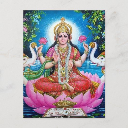 De Godin van Lakshmi van Liefde, Welvaart, en Briefkaart (Voorkant)