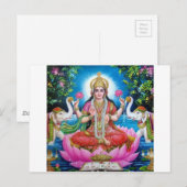 De Godin van Lakshmi van Liefde, Welvaart, en Briefkaart (Voorkant / Achterkant)
