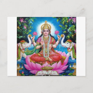 De Godin van Lakshmi van Liefde, Welvaart, en Briefkaart