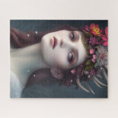 De godin van Winter Fantasy Floral Portrait Legpuzzel (Horizontaal)