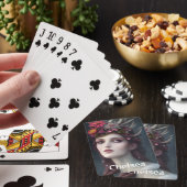 De godin van Winter Fantasy Floral Portrait Pokerkaarten (Insitu)