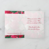 De godsdienstige Kerstkaart van de Poinsettia van Feestdagen Kaart (Binnen)