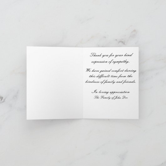 De godsdienstige Sympathie dankt u kaardt Bedankkaart (Binnen)