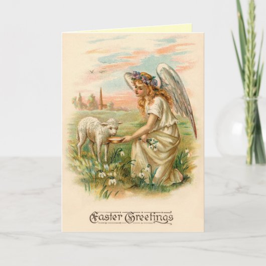 De godsdienstige Vintage Kaart van de Engel van (Voorkant)