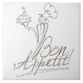 De goede Chef zegt Bon Appetit! Tegeltje (Voorkant)