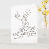 De goede Chef zegt Bon Appetit! Wenskaart Kaart (Gele Bloem)