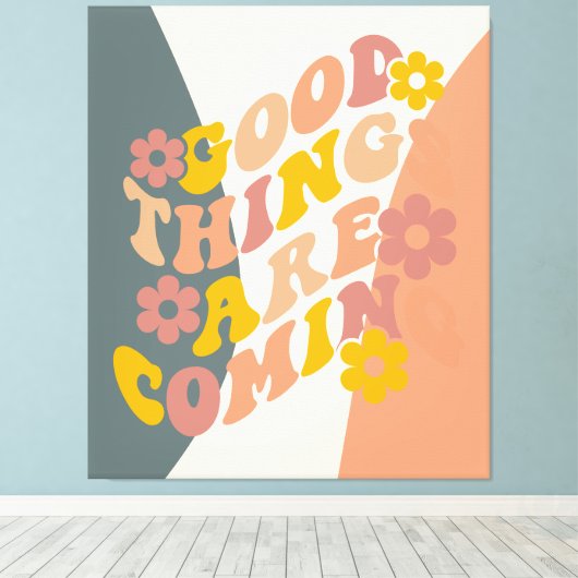 De goede dingen komen het Ontwerp van de Teruggave Canvas Afdruk (Insitu (Houten vloer))