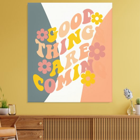 De goede dingen komen het Ontwerp van de Teruggave Canvas Afdruk (Insitu (Woonkamer))