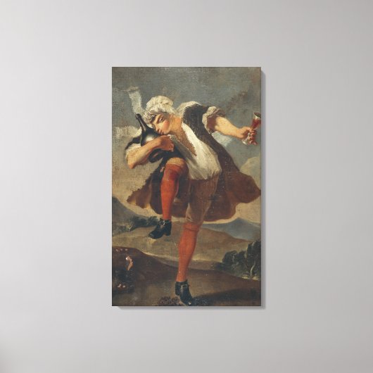 De Goede fles, het teken van de wijnhandelaar Canvas Afdruk (Voorkant)