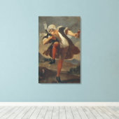 De Goede fles, het teken van de wijnhandelaar Canvas Afdruk (Insitu (Houten vloer))