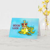 De GOEDE grappige leuke goudvis die van het GELUK Kaart (Gele Bloem)