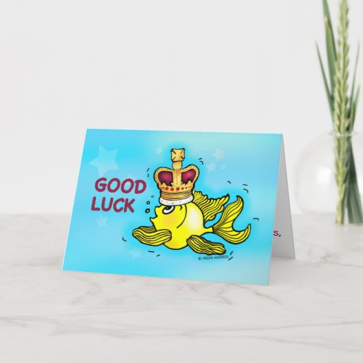 De GOEDE grappige leuke goudvis die van het GELUK Kaart (Voorkant)