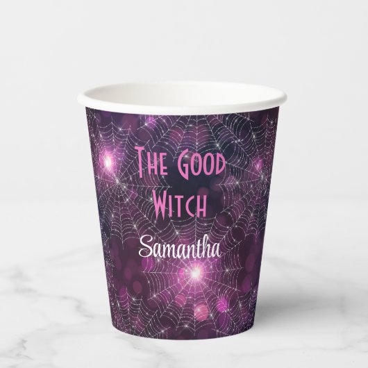 De Goede Heks Mousserende Spider Webs 8oz Papieren Bekers (Voorkant)