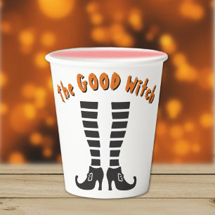 De goede heksenbenen en schoenen Halloween Papieren Bekers