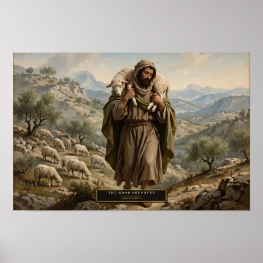 De Goede Herder — Da Vinci-stijl Poster (Voorkant)