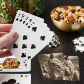 De goede herder die een lam vasthoudt pokerkaarten (Insitu)