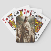 De goede herder die een lam vasthoudt pokerkaarten (Achterkant)