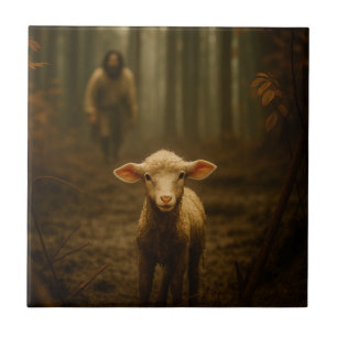 De Goede Herder en het Verloren Lam – Jezus & Lam Tegeltje